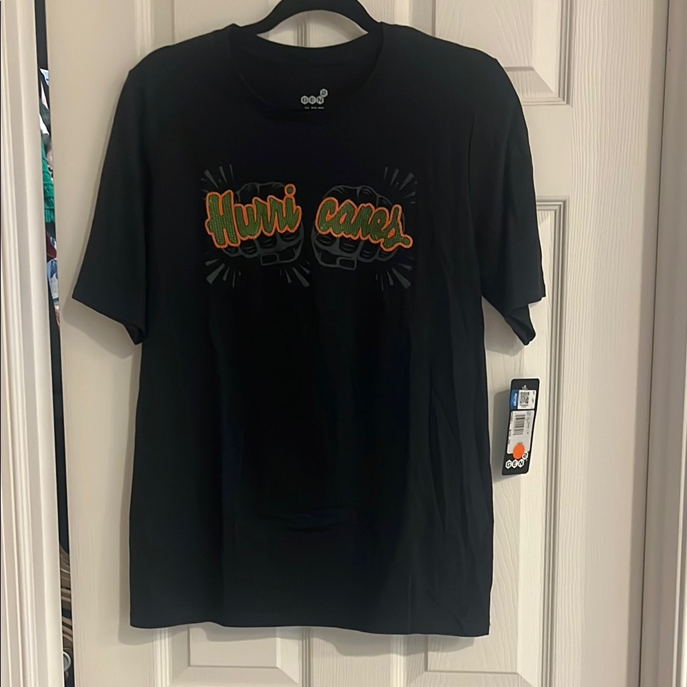 Black Miami Hurricanes Short Sleeve Tee